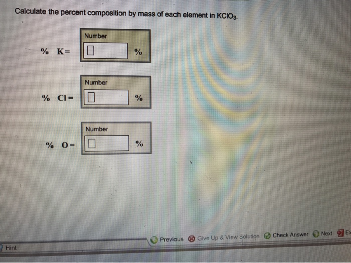 Solved Calculate the percent composition by mass of each