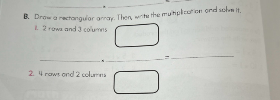 Solved B. ﻿Draw a rectangular array. Then, write the | Chegg.com