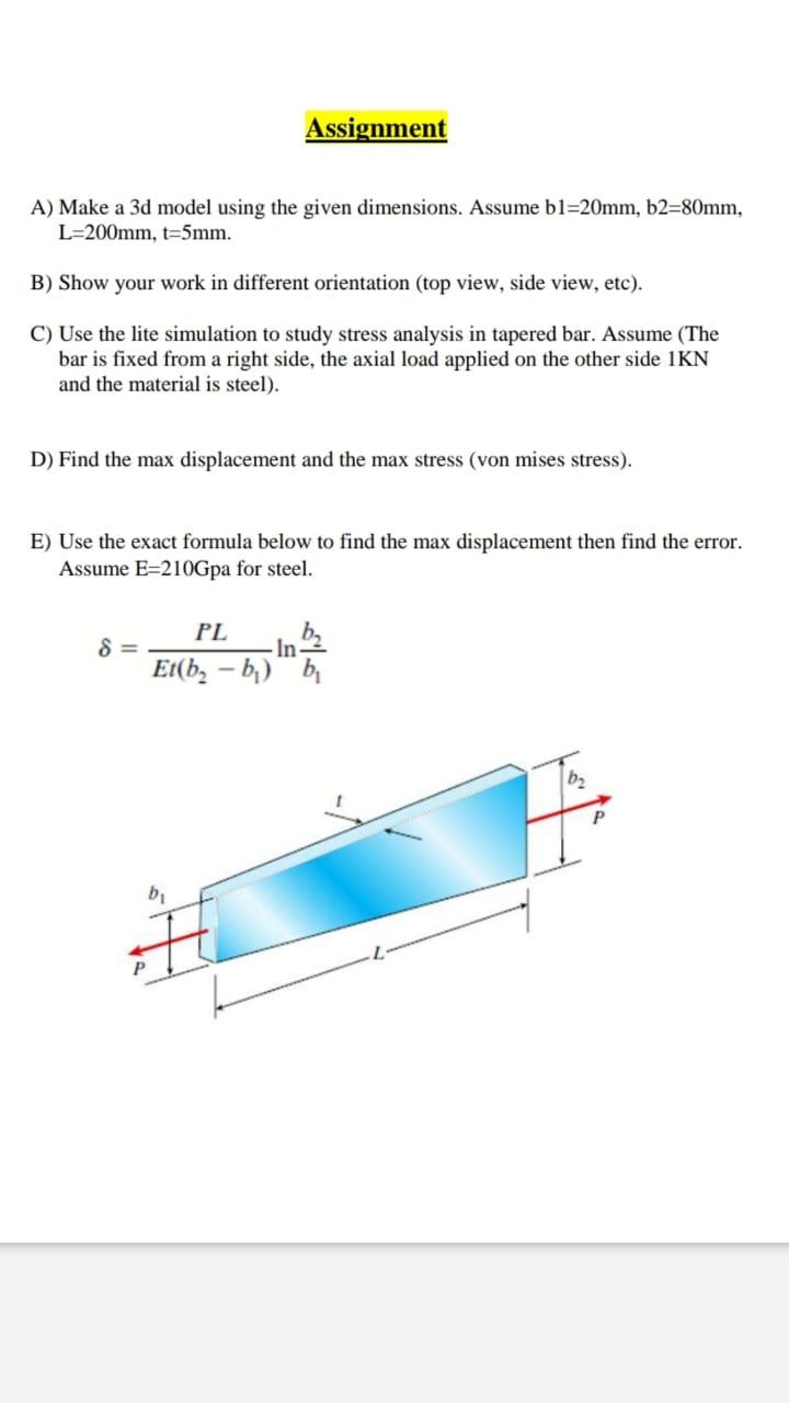 Solved Assignment A) Make A 3d Model Using The Given | Chegg.com