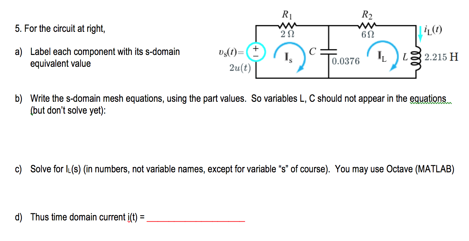 Solved R 5 For The Circuit At Right Moho 1 T0 0376 1 Chegg Com