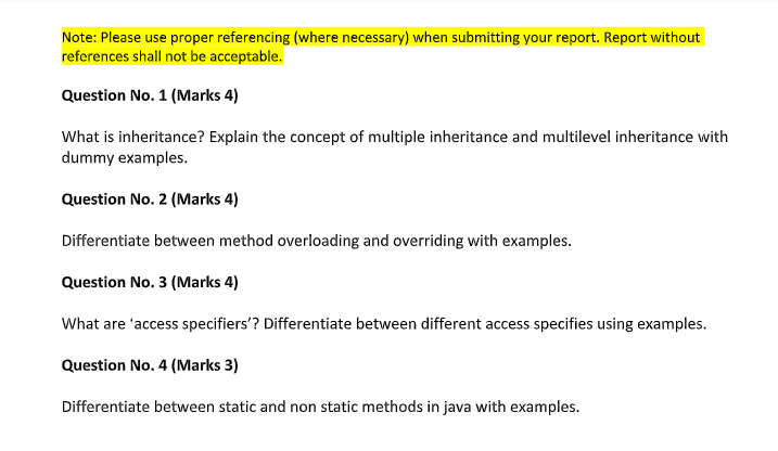 Solved Note: Please use proper referencing (where necessary) | Chegg.com