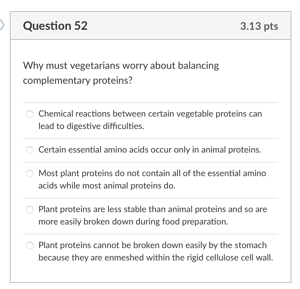 Solved Why must vegetarians worry about balancing