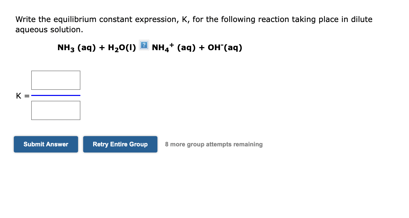 Solved Write The Equilibrium Constant Expression M 1685