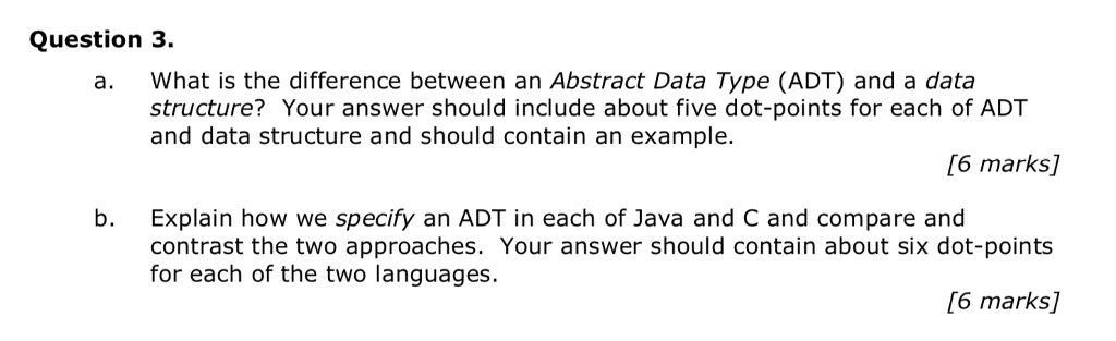 Solved Question 3. a. What is the difference between an | Chegg.com