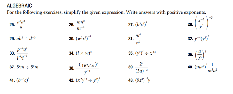 Solved For the following exercises, simplify the given | Chegg.com