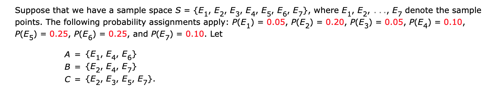 Solved = = = = = Suppose that we have a sample space S = | Chegg.com