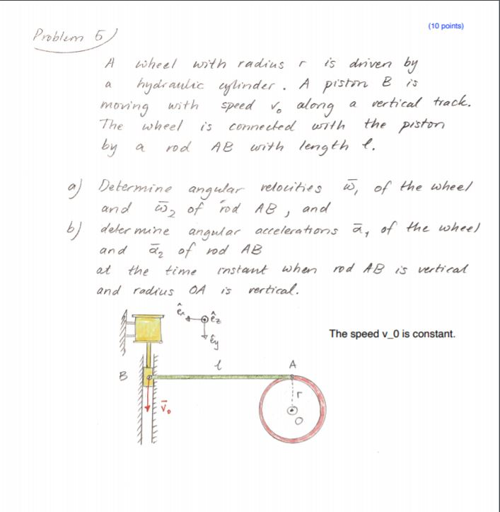 Solved (10 points) Problem 6 A wheel with radius r is driven | Chegg.com
