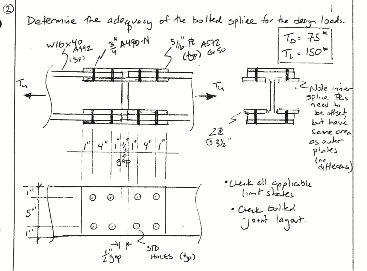 determine the adequacy of the bolted splice for the | Chegg.com