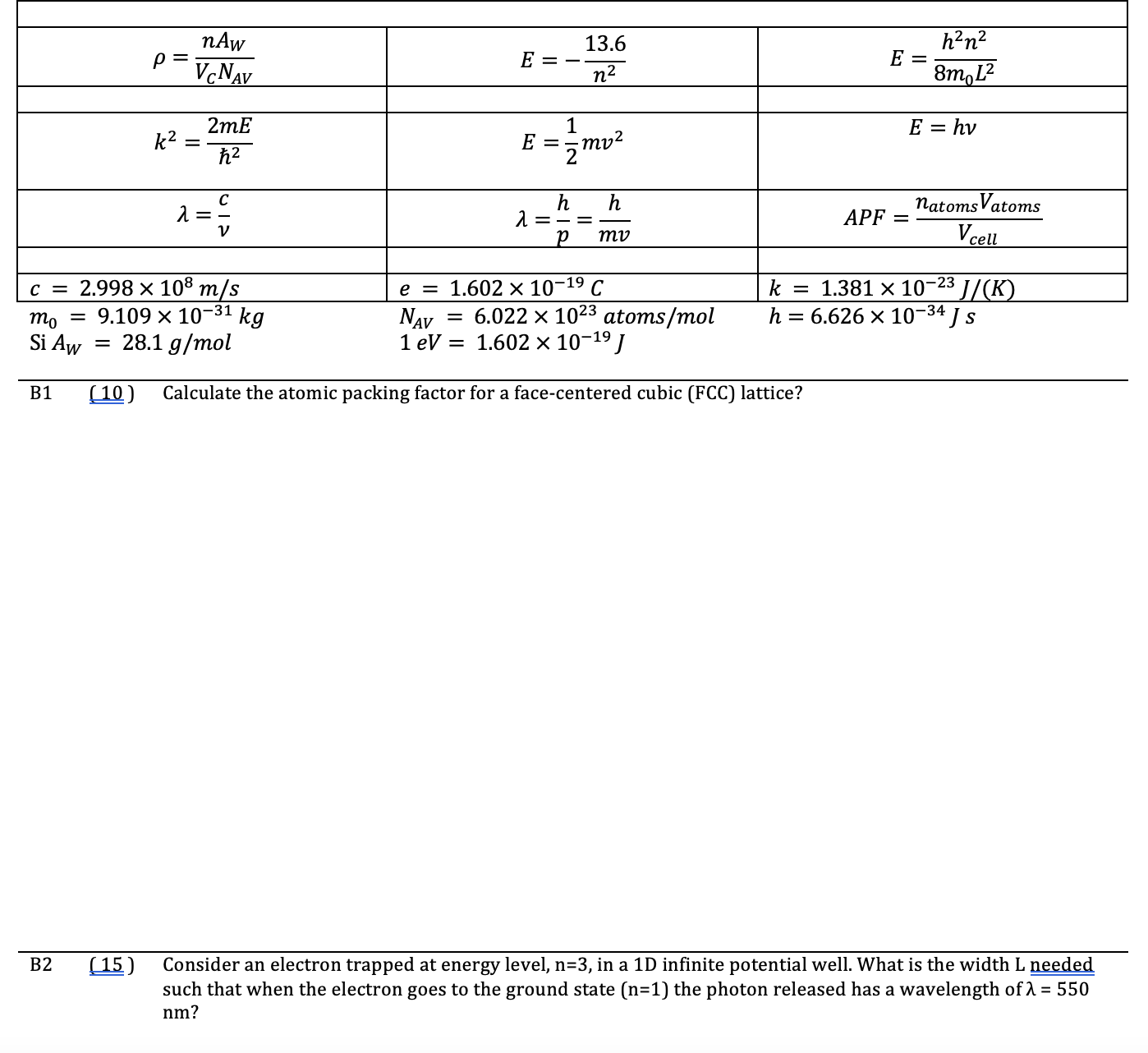  solved b1 10 calculate the atomic packing factor for a