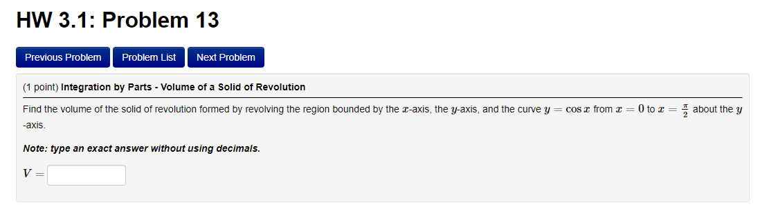 Solved HW 3.1: Problem 13 Previous Problem Problem List Next | Chegg.com