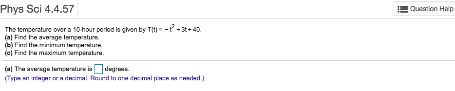Solved Phys Sci 4.4.57 Question Help The temperature over a | Chegg.com