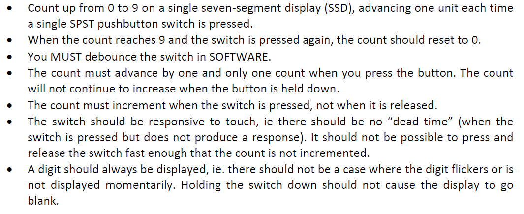 Count up from 0 to 9 on a single seven-segment | Chegg.com