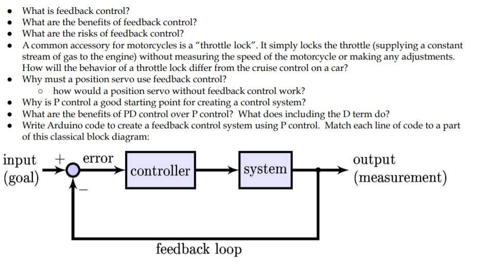 Solved What is feedback control? What are the benefits of