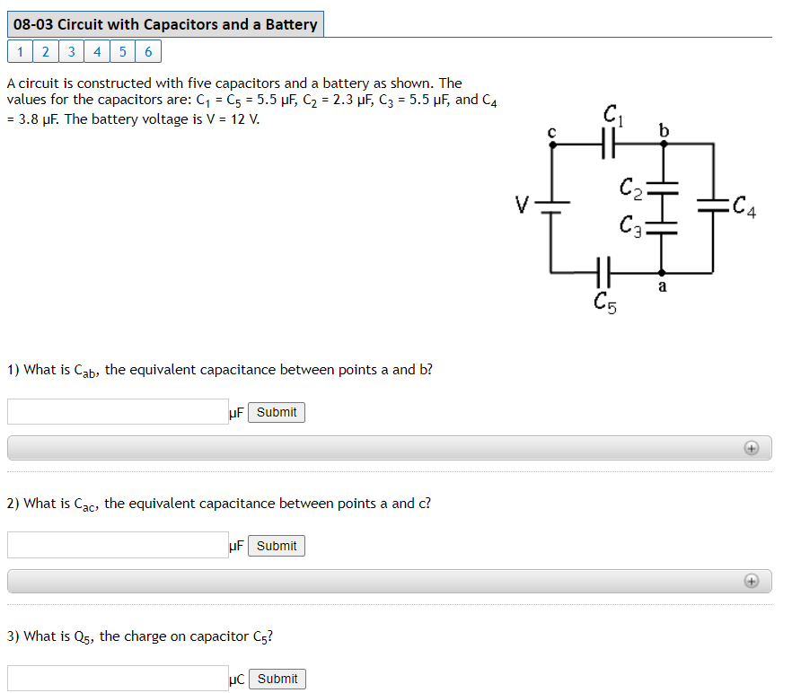 Solved A circuit is constructed with five capacitors and a