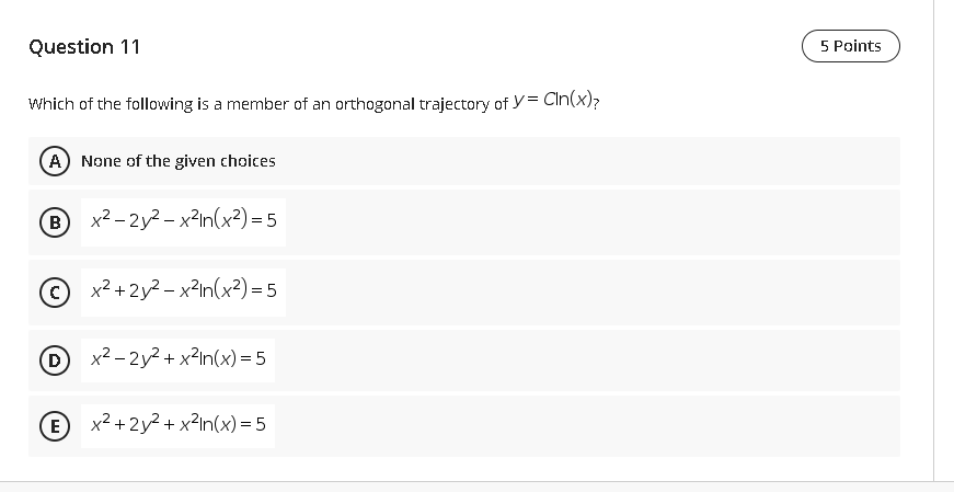Solved Question 11 5 Points Which of the following is a | Chegg.com