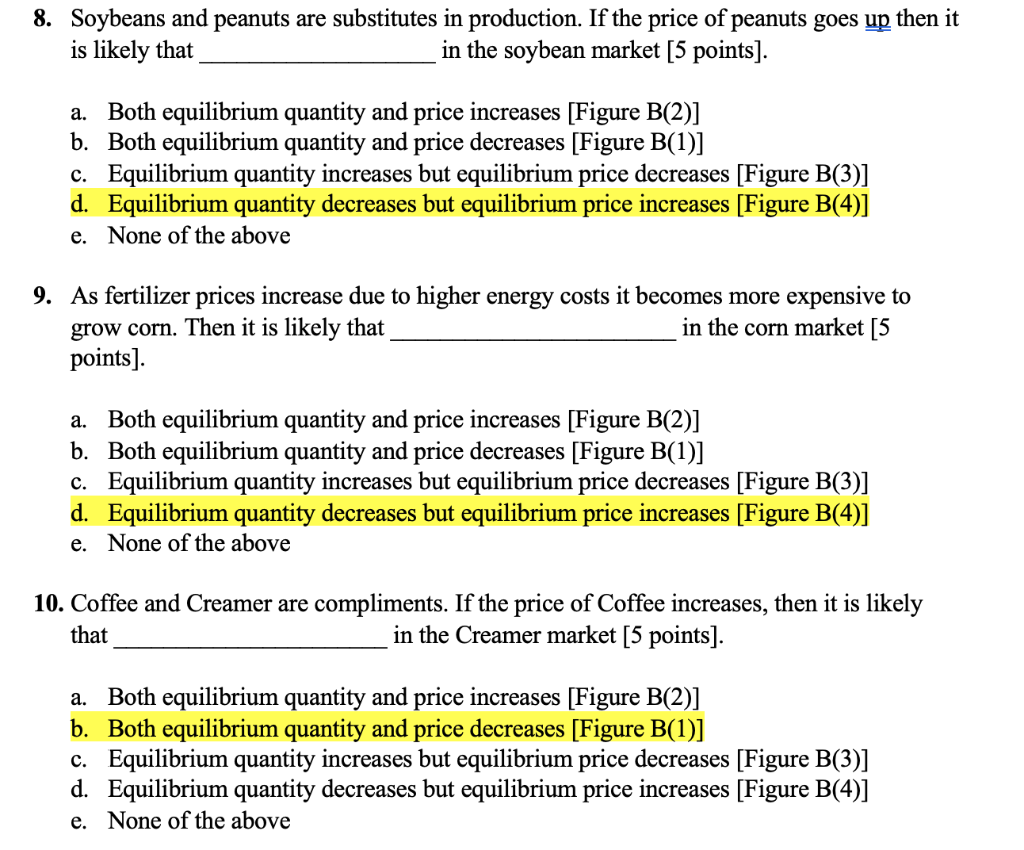 Solved 8. Soybeans and peanuts are substitutes in