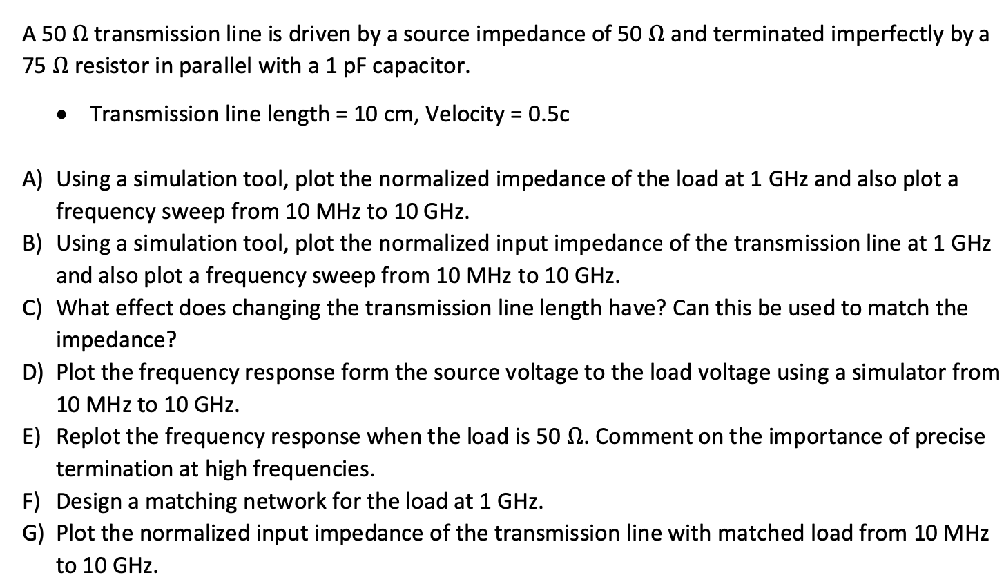 Solved A 50 M transmission line is driven by a source | Chegg.com