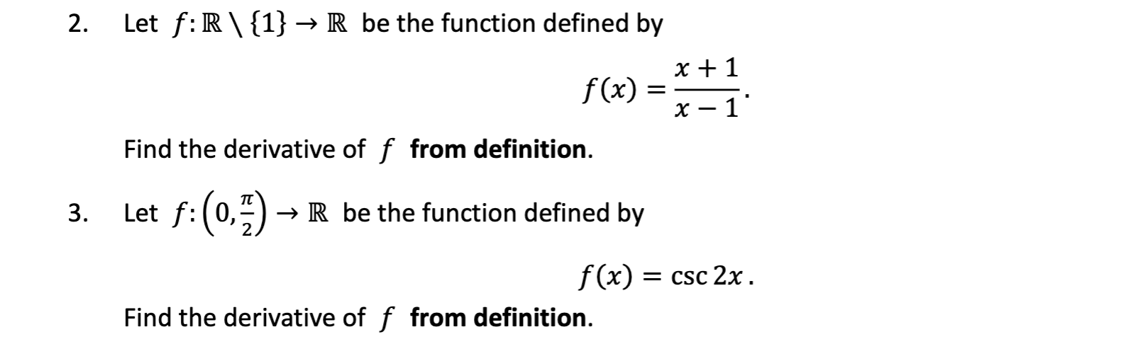 Solved Let f:R\{1}→R be the function defined by f(x)=x−1x+1 | Chegg.com