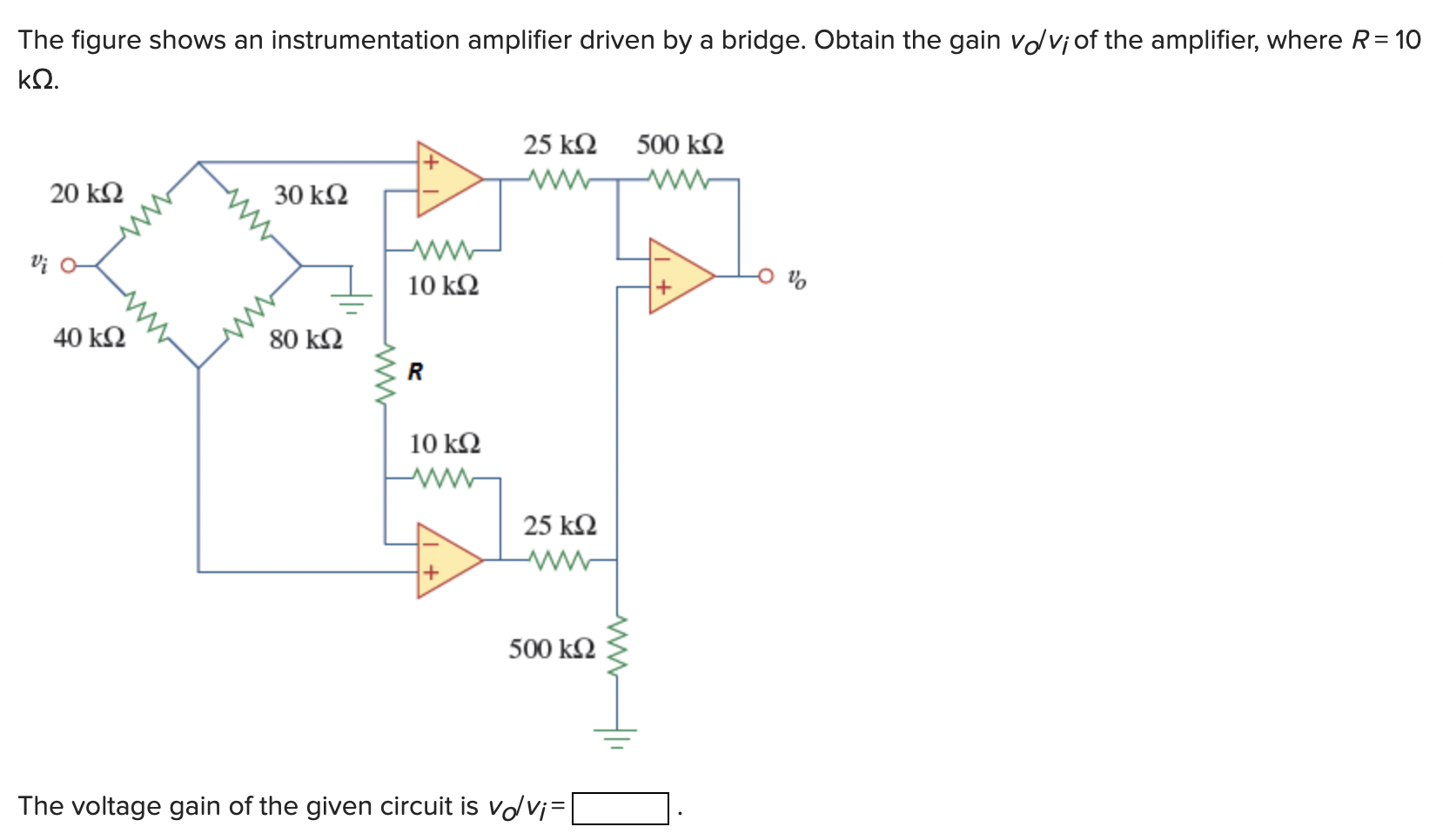 Solved The Figure Shows An Instrumentation Amplifier Driven | Chegg.com