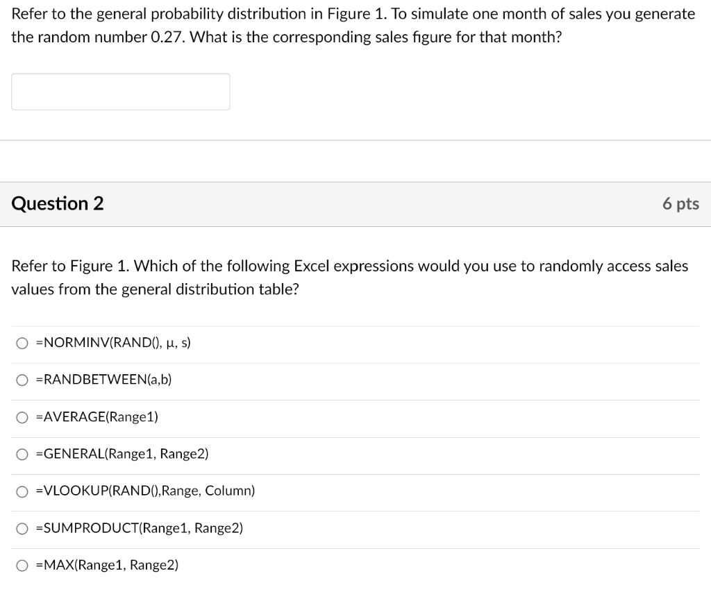 Solved In order to help formulate a particular simulation | Chegg.com