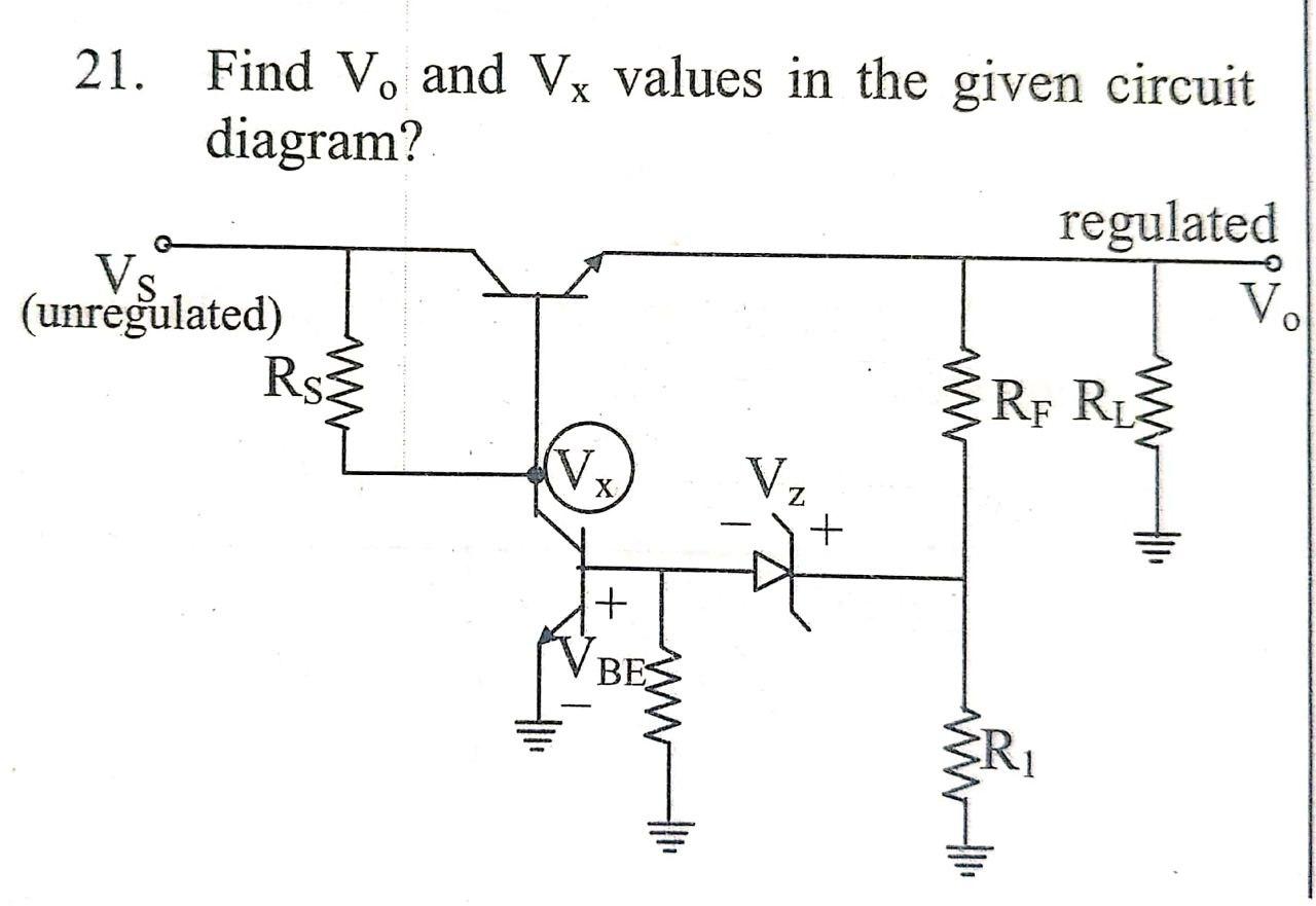 Solved 21. Find V. and Vx values in the given circuit | Chegg.com