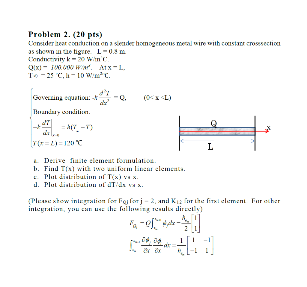 Solved Problem 2. (20 Pts) Consider Heat Conduction On A | Chegg.com