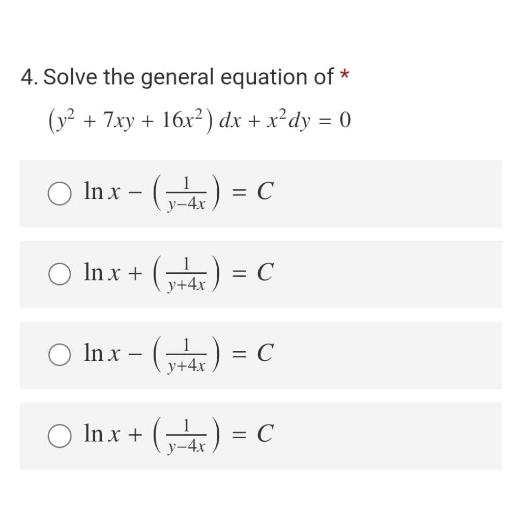 Solved 3 Solve The General Solution Of The Equation