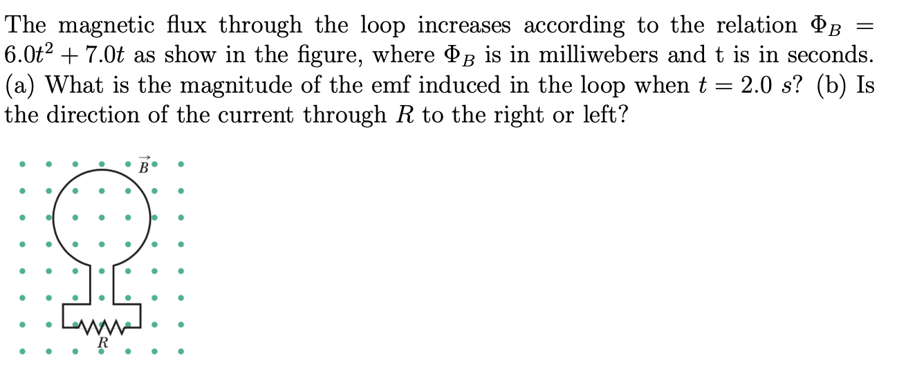 Solved The magnetic flux through the loop increases | Chegg.com
