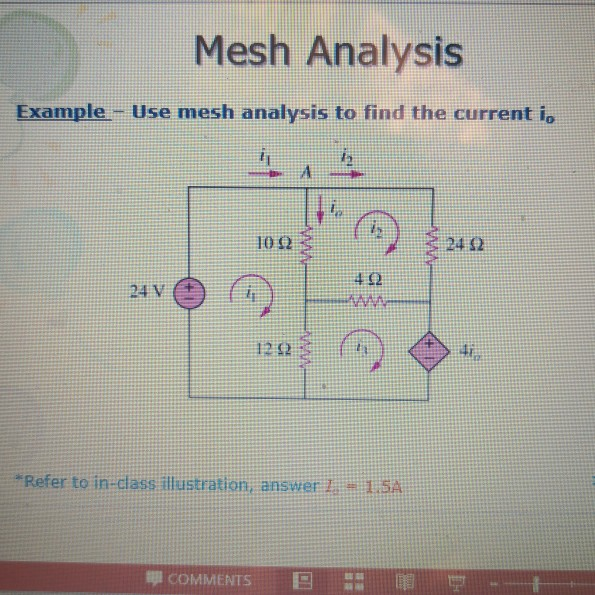 Solved Mesh Analysis Example - Use Mesh Analysis To Find The | Chegg.com