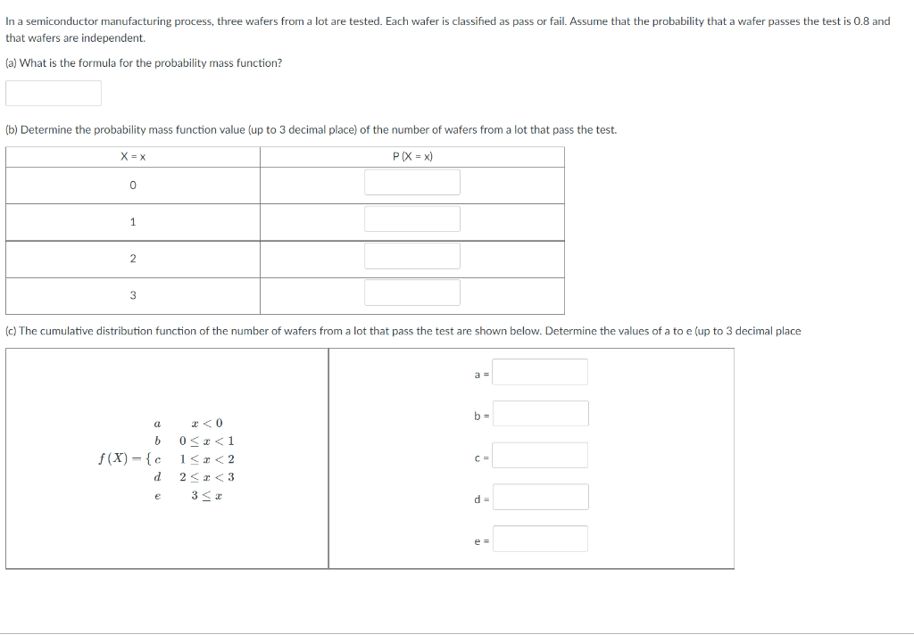 Solved In a semiconductor manufacturing process, three | Chegg.com