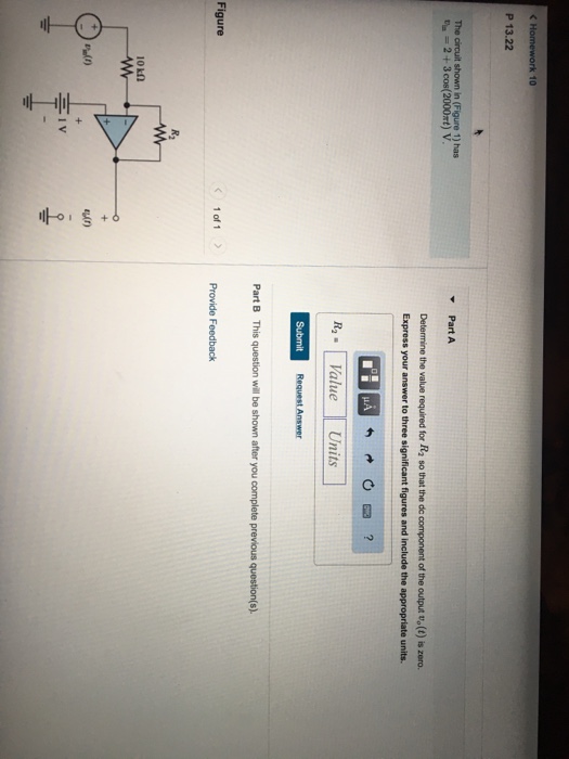 Solved 10 P 13.22 The circuit shown in (Figure 1) has - Part | Chegg.com