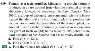 Solved 4.99 Tomato as a taste modifier. Miraculin-a protein | Chegg.com
