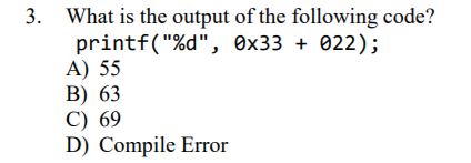 Solved 3. What is the output of the following code? | Chegg.com