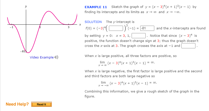 Solved Example 11 Sketch The Graph Of Y X 3 X 1 X Chegg Com