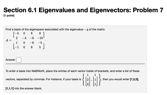 Solved Section 6.1 Eigenvalues And Eigenvectors: Problem 7 | Chegg.com