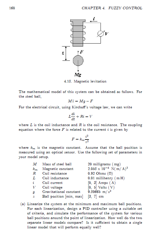 Solved For the magnetic levitation exercise in Chapter 4 , | Chegg.com