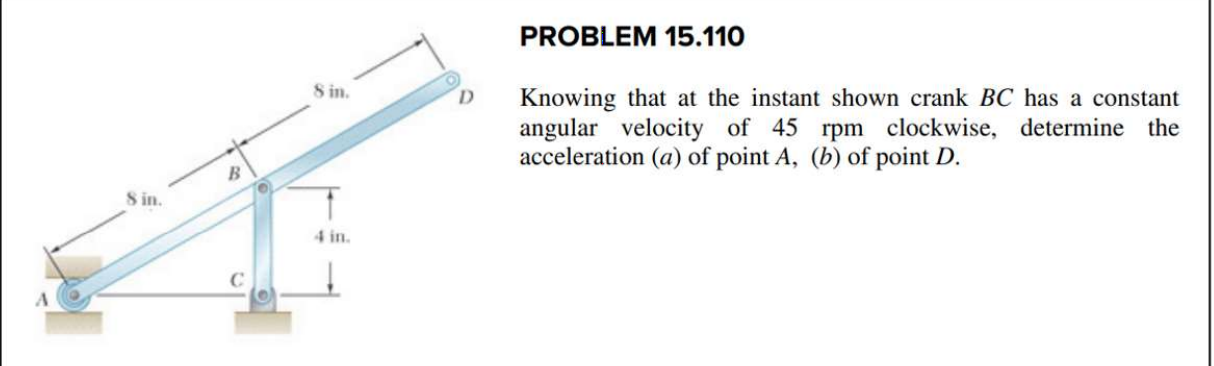 Solved PROBLEM 15 110 Sin Knowing That At The Instant Shown Chegg