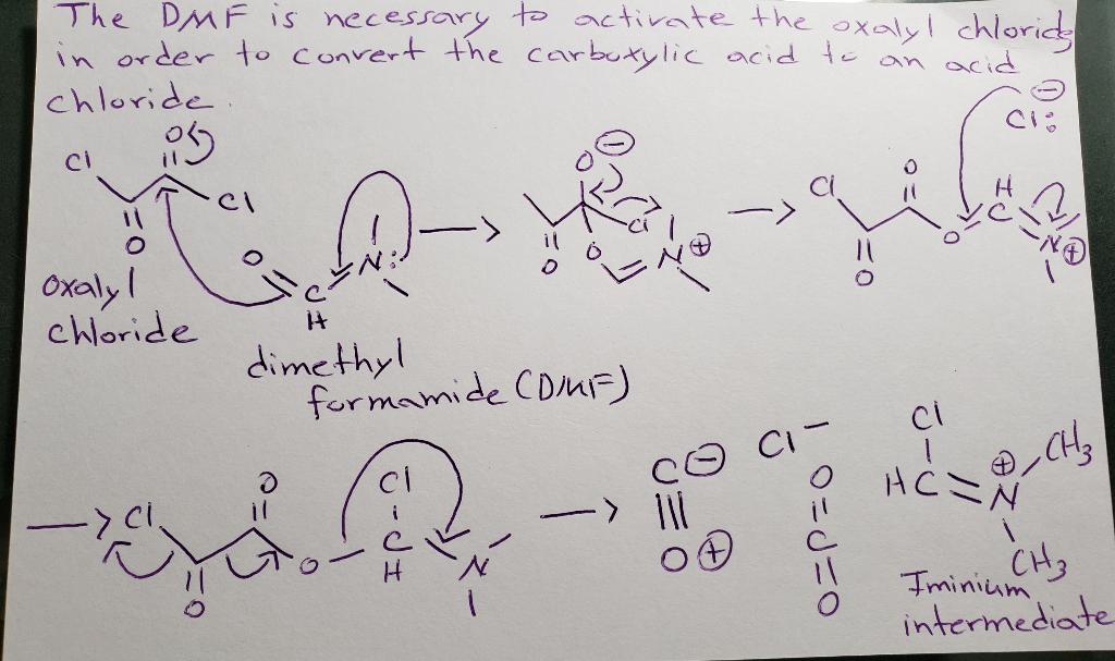 Solved The DMF is necessary to activate the oxalyl chloride