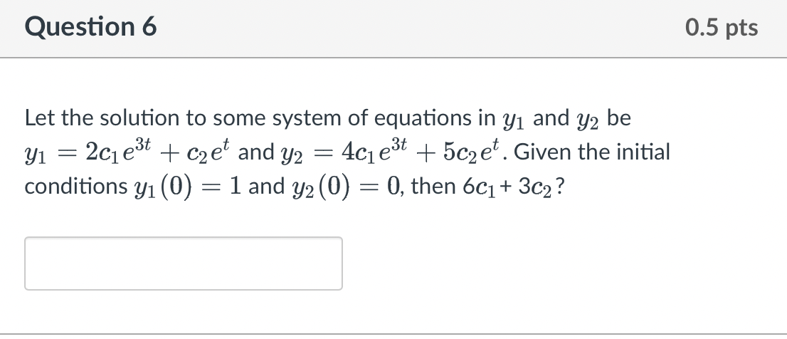 Solved Let the solution to some system of equations in y1 | Chegg.com