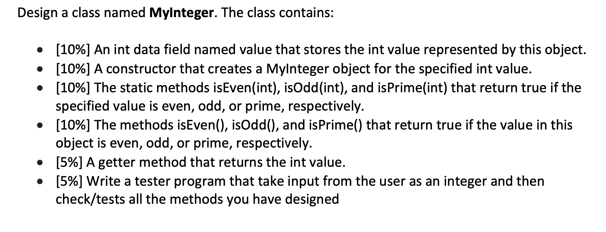 Solved Design a class named Mylnteger. The class contains: - | Chegg.com