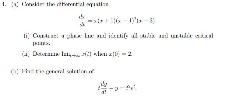 (a) Consider the differential equation | Chegg.com