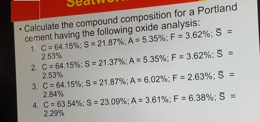 Solved SealwUI • Calculate the compound composition for a | Chegg.com