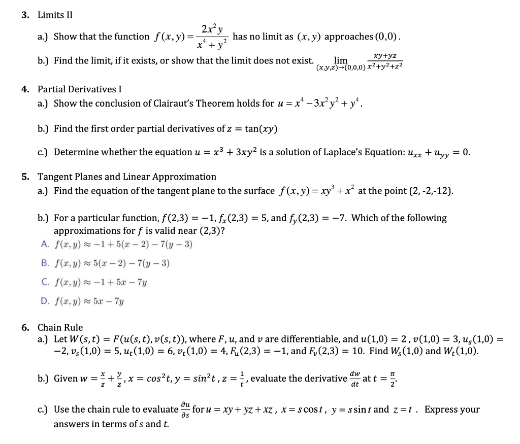 Solved 3 Limits Ii 2x Y A Show That The Function F X Chegg Com