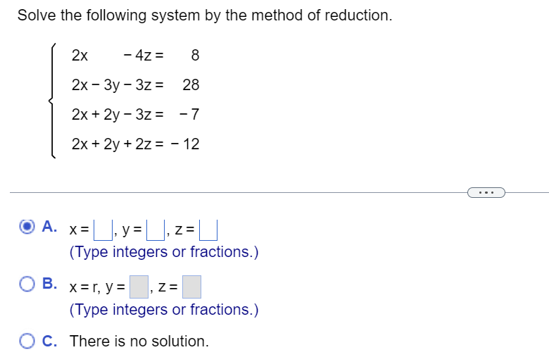 Solved Solve the following system by the method of | Chegg.com