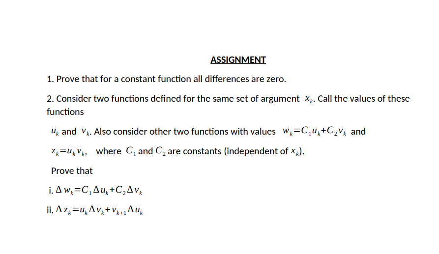 Solved ASSIGNMENT 1. Prove that for a constant function all | Chegg.com