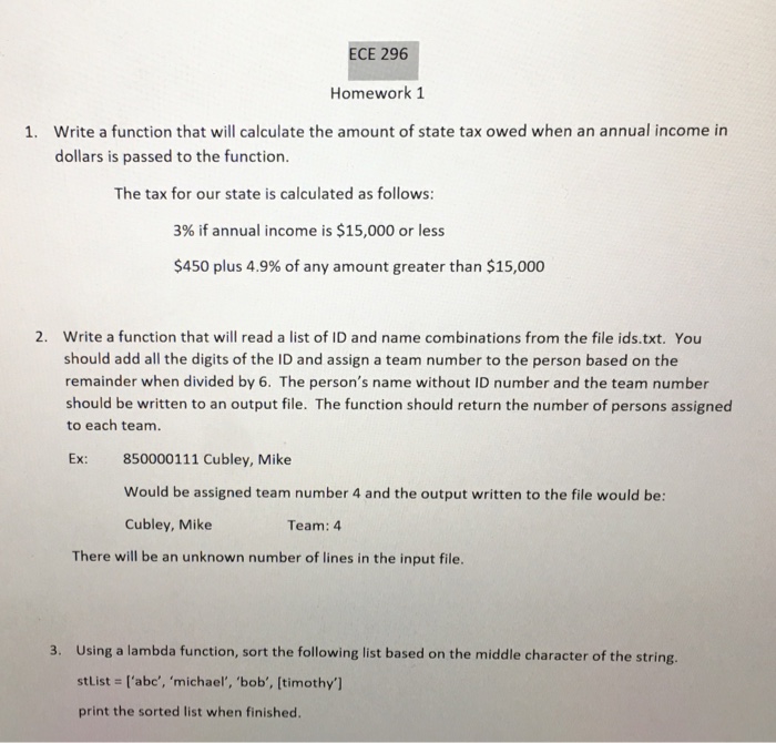 Solved Write a function that will calculate the amount of | Chegg.com