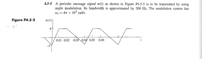 Solved 4.5-5 A periodic message signal m(t) as shown in | Chegg.com
