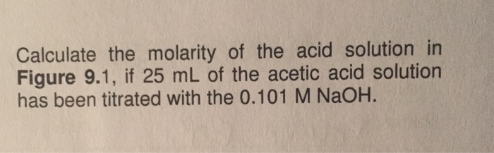 Solved Calculate the molarity of the acid solution in Figure | Chegg.com