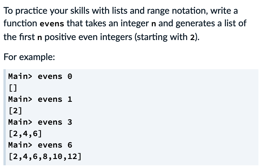 Solved To practice your skills with lists and range | Chegg.com