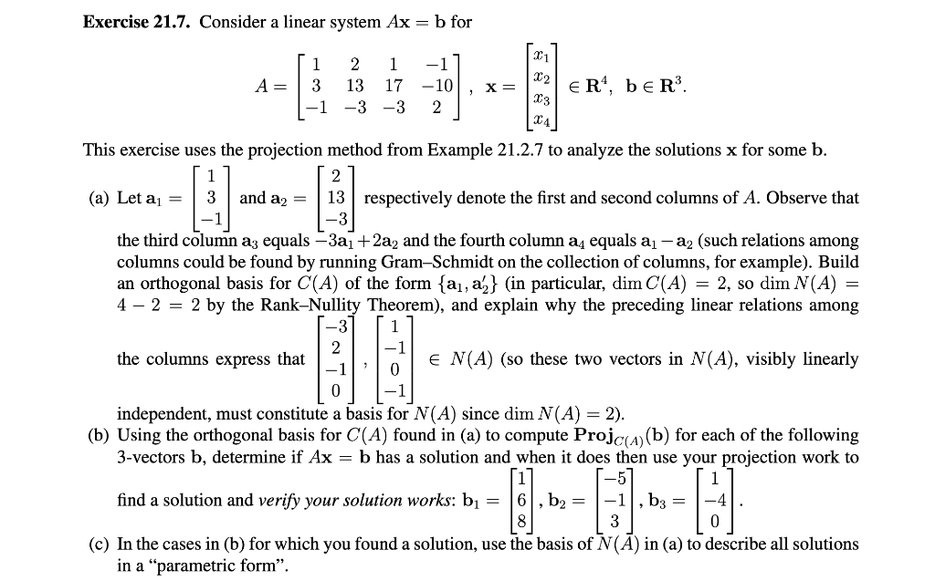Solved Exercise 21.7. Consider a linear system Ax = b for 22 | Chegg.com